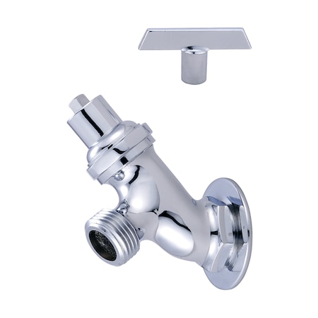 Central Brass Lawn Faucet, NPT, Single Hole, Polished Chrome, Connection Size: 1/2" 0576-1/2CP